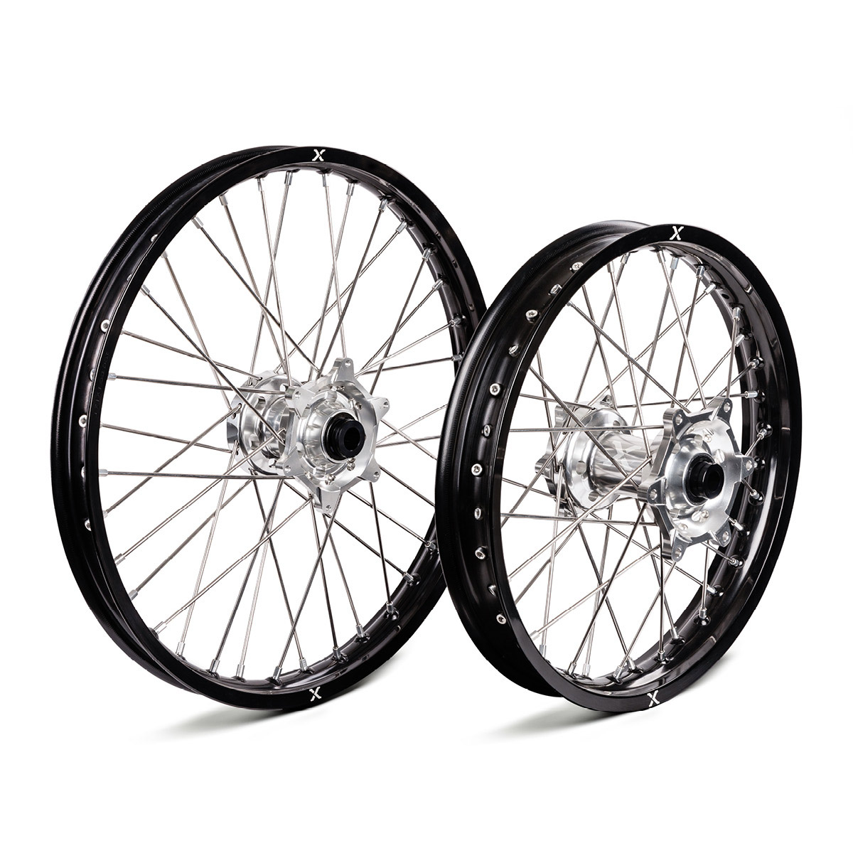 Τροχοί ΣΕΤ X-GRIP 18'' & 21'' KTM - HUSQVARNA - GASGAS μαύρο-ασημί V2