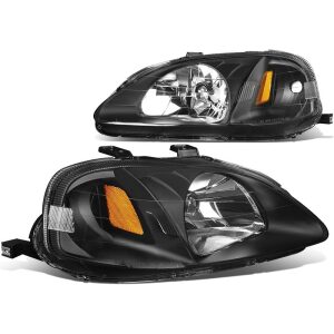 Φανάρια Εμπρός Μαύρα EK Honda Civic ( 99-00 2/3/4 drs)