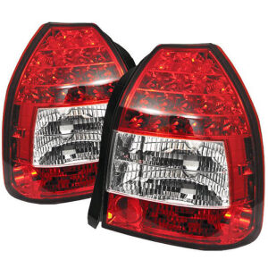 Πίσω φώτα Sonar Κόκκινα/Διαφανή LED E-Mark (Honda Civic 96-00 3θυρο)