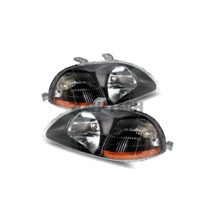 Φανάρια Εμπρός  JDM Μαύρα + πορτοκαλί EK Honda Civic (96-98 2/3/4 drs)